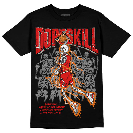 Jordan 3 Retro Fire Red DopeSkill T-Shirt Thunder Dunk Graphic Streetwear - Black