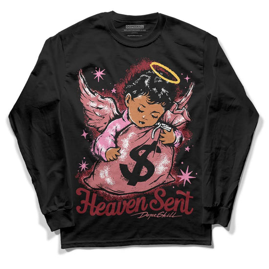 Valentine's Day Collection DopeSkill Long Sleeve T-Shirt Heaven Sent Graphic Streetwear - Black