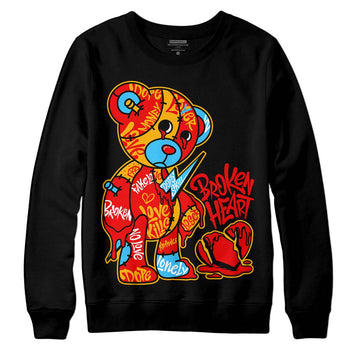 Red Sneakers DopeSkill Sweatshirt Broken Heart Graphic Streetwear - Black