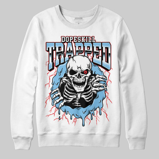 Travis Scott x Jordan 4 Retro 'Cactus Jack' DopeSkill Sweatshirt Trapped Halloween Graphic Streetwear - White 