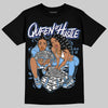 Jordan 6 UNC DopeSkill T-Shirt Queen Of Hustle Graphic Streetwear - Black