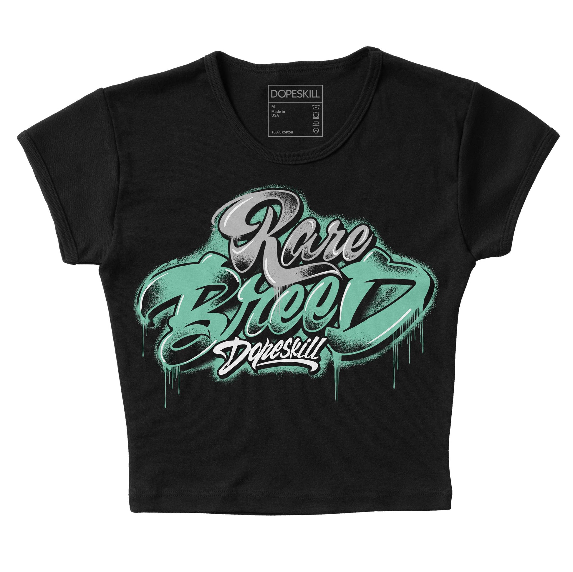 Jordan 3 "Green Glow" DopeSkill Women's Crop Top Rare Breed Type Graphic Streetwear - Black