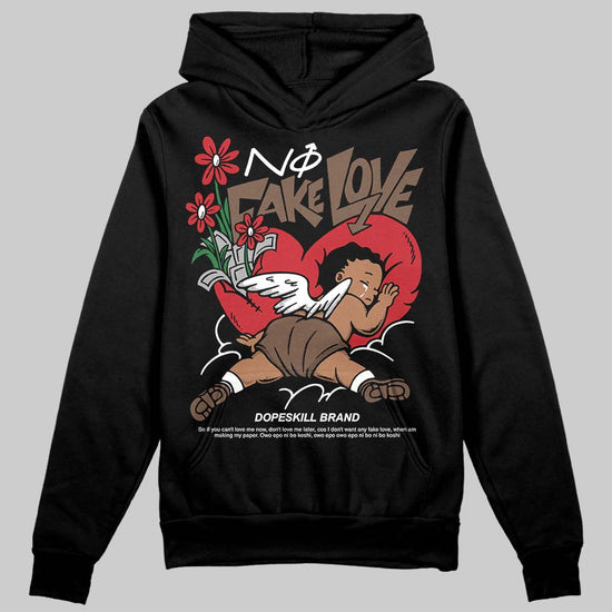 Jordan 9 'Olive' DopeSkill Hoodie Sweatshirt No Fake Love Graphic Streetwear - Black