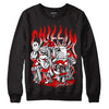 Jordan 4 Retro Red Cement DopeSkill Sweatshirt Chillin Graphic Streetwear - Black