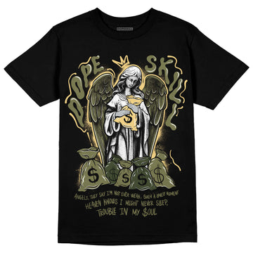 Jordan 4 Retro SE Craft Medium Olive DopeSkill T-Shirt Angels Graphic Streetwear - Black