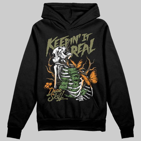 Olive Sneakers DopeSkill Hoodie Sweatshirt Keepin' It Real Graphic Streetwear - Black