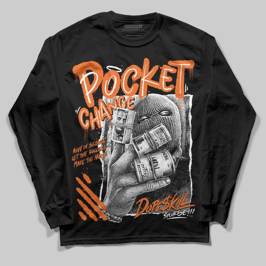 Orange, Black and White Sneakers DopeSkill Long Sleeve T-Shirt Pocket Change Graphic Streetwear - black
