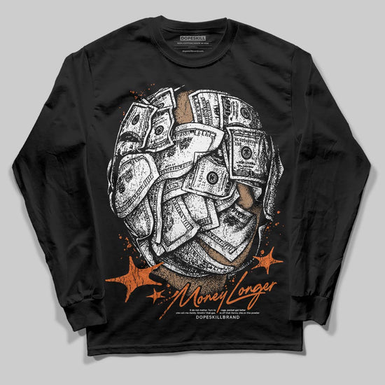 Orange, Black and White Sneakers DopeSkill Long Sleeve T-Shirt Money Longer Graphic Streetwear - Black