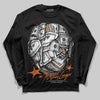 Orange, Black and White Sneakers DopeSkill Long Sleeve T-Shirt Money Longer Graphic Streetwear - Black