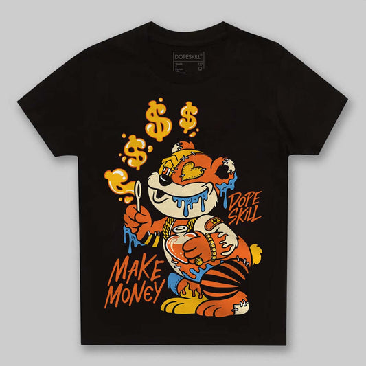 Orange, Black and White Sneakers DopeSkill Toddler Kids T-shirt Make Money Graphic Streetwear - Black