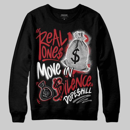 Jordan 8 Retro Bugs Bunny (2025) DopeSkill Sweatshirt Real Ones Move In Silence Graphic Streetwear - Black