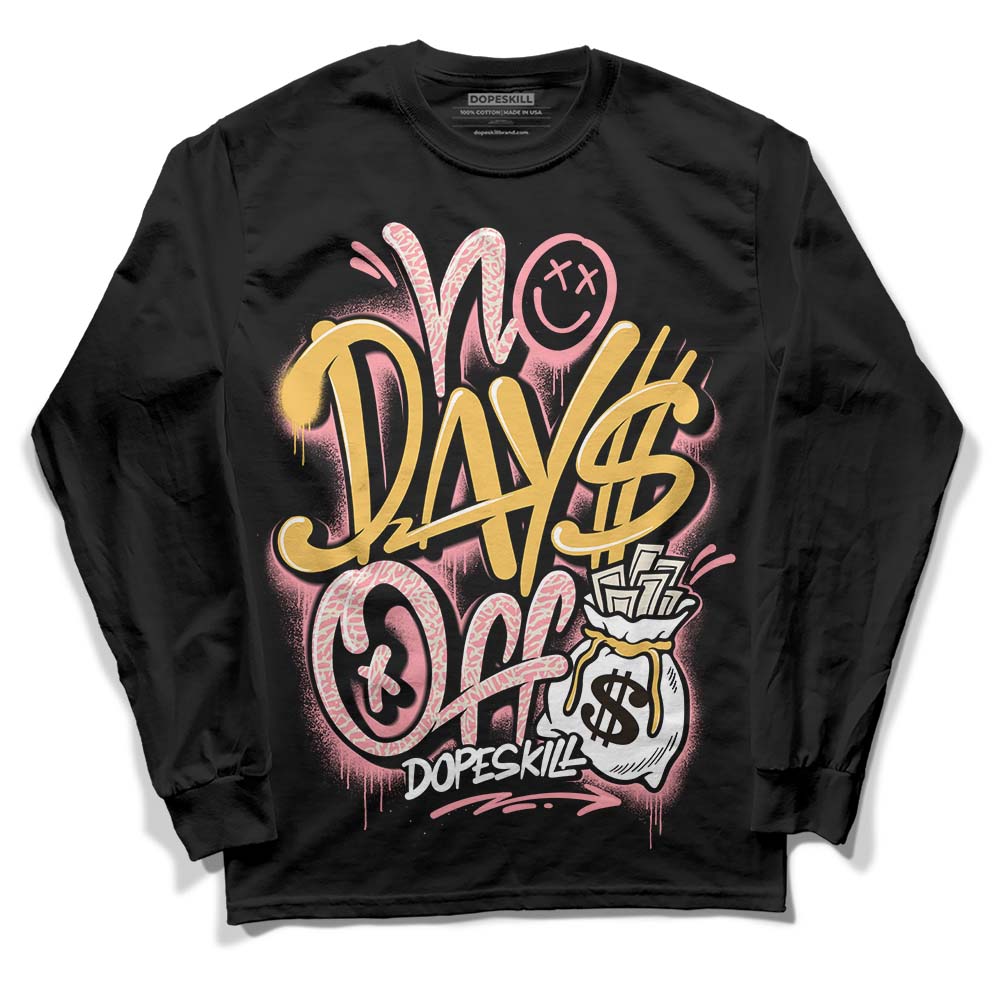 Jordan 3 GS “Red Stardust” DopeSkill Long Sleeve T-Shirt No Days Off Graphic Streetwear - Black