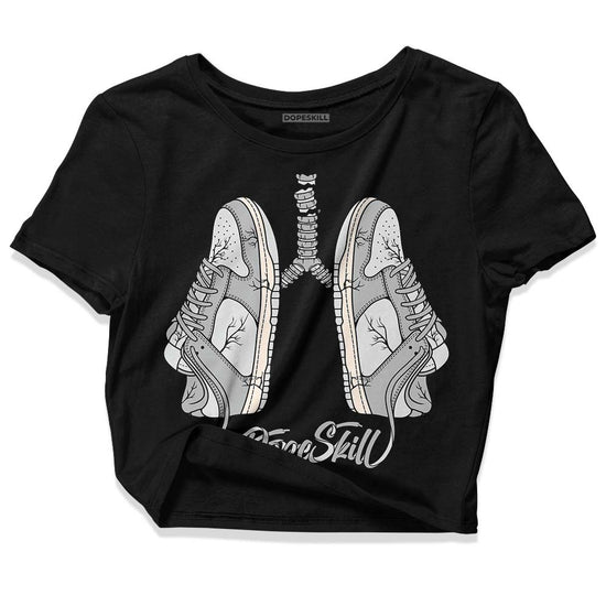 Dunk Low Cool Grey DopeSkill Women's Crop Top Breathe Graphic Streetwear - Black