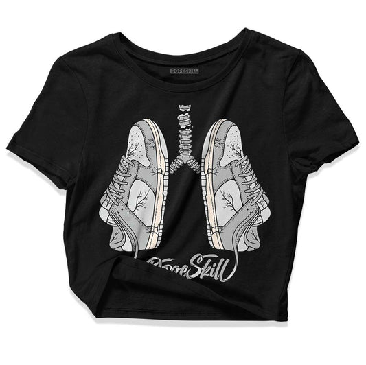 Dunk Low Cool Grey DopeSkill Women's Crop Top Breathe Graphic Streetwear - Black