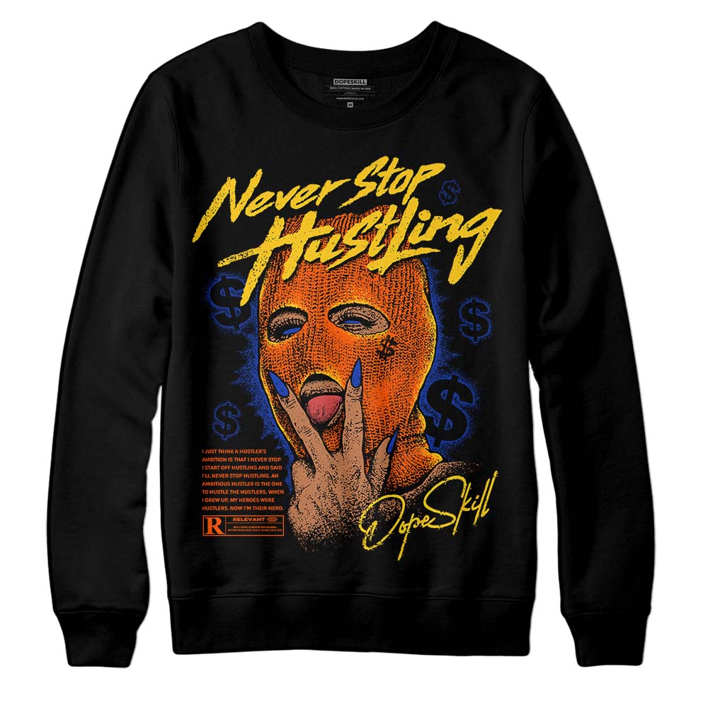 Dunk Low Futura Orange Blaze DopeSkill Sweatshirt Never Stop Hustling Graphic Streetwear - Black