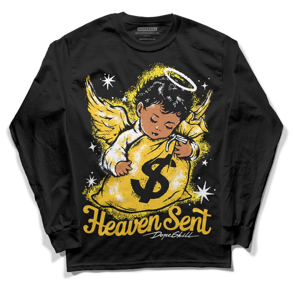 Jordan 4 Retro “Vivid Sulfur” DopeSkill Long Sleeve T-Shirt Heaven Sent Graphic Streetwear - Black 