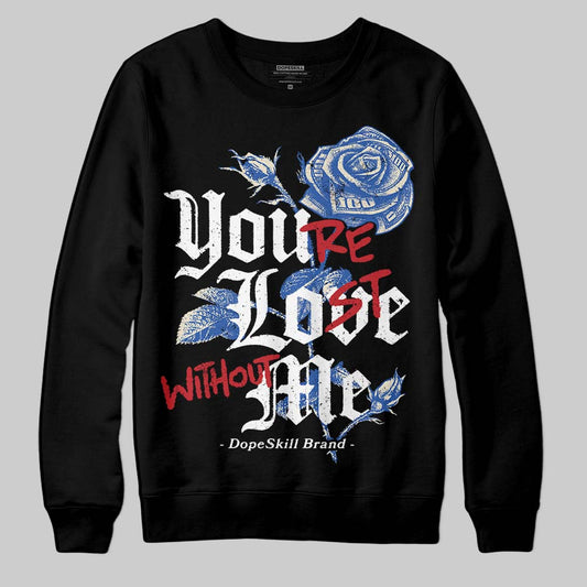 Jordan 1 Low Travis Scott x Fragment DopeSkill Sweatshirt You’re Lost Without Me Graphic Streetwear - Black