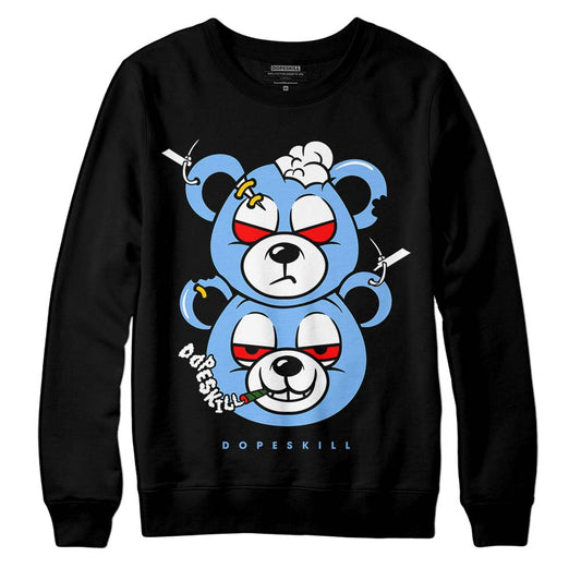 Jordan 9 Powder Blue DopeSkill Sweatshirt New Double Bear Graphic Streetwear - Black