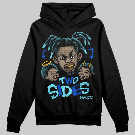 Royal Blue Sneakers DopeSkill Hoodie Two Sides Graphic Streetwear - black