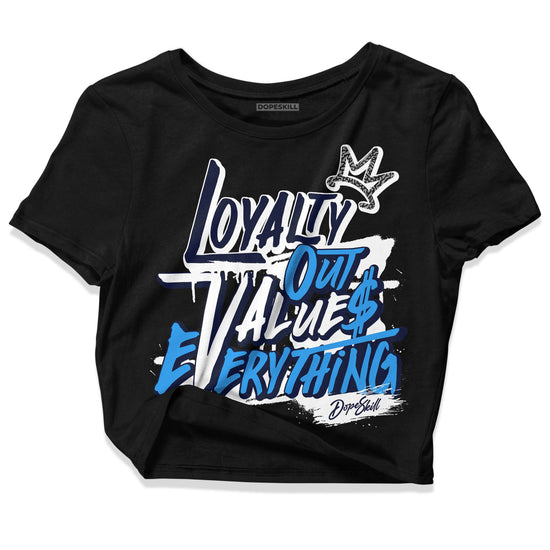 Jordan 3 "Midnight Navy" DopeSkill Women's Crop Top LOVE Graphic Streetwear - Black