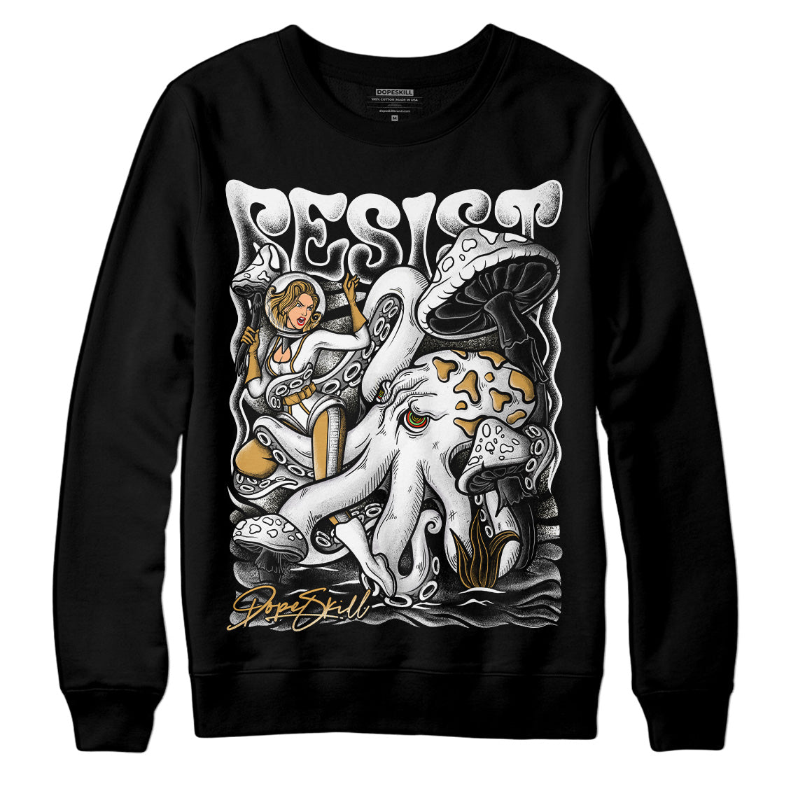 Jordan 11 "Gratitude" DopeSkill Sweatshirt Resist Graphic Streetwear - Black