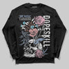 Harris Tweed x Dunk Low Denim Turquoise and Baroque Brown DopeSkill Long Sleeve T-Shirt Side Hustle Graphic Streetwear - Black