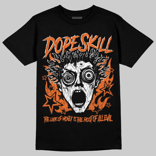 Orange, Black and White Sneakers DopeSkill T-Shirt Root of Evil Graphic Streetwear - Black 