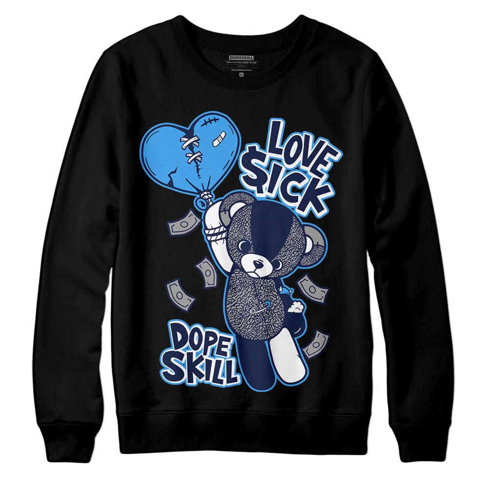 Jordan Spiz’ike Low “White/Obsidian” DopeSkill Sweatshirt Love Sick Graphic Streetwear - Black