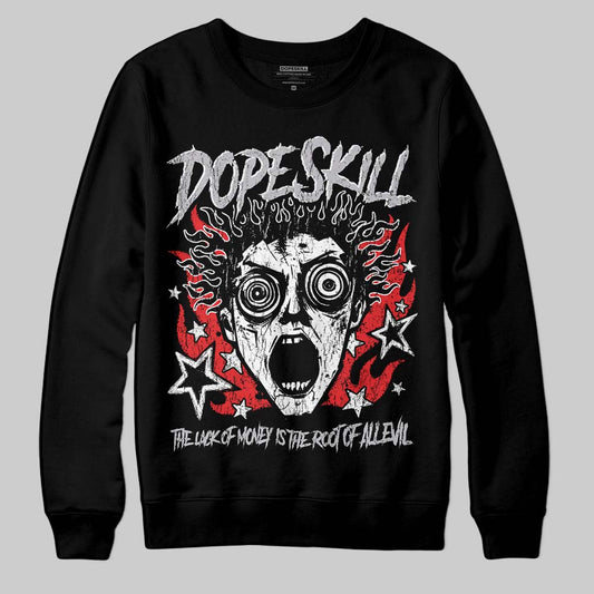 Grey Sneakers DopeSkill Sweatshirt Root of Evil Graphic Streetwear - Black