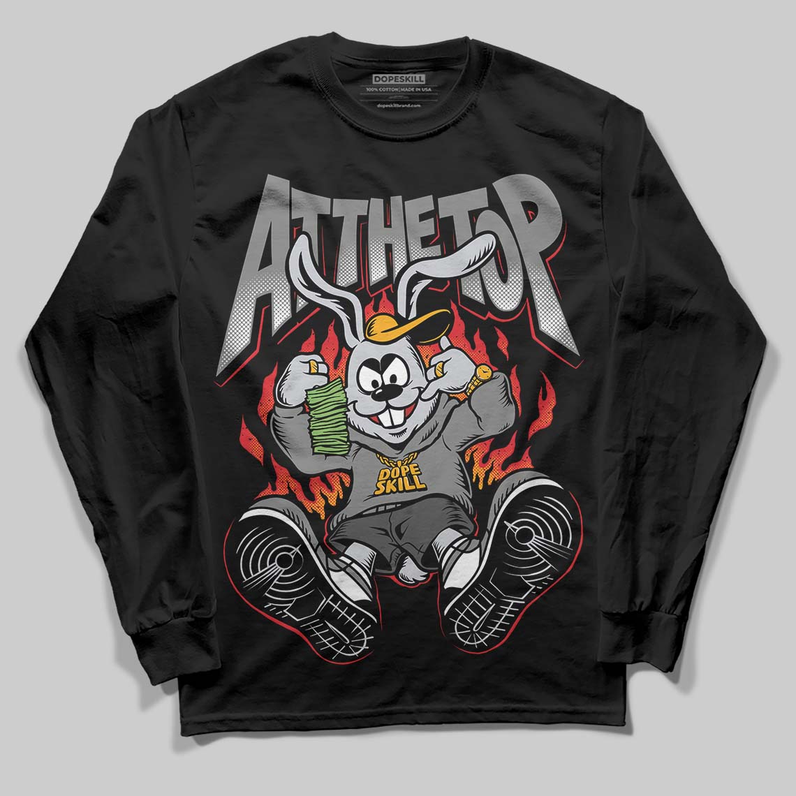 Jordan 10 Retro Shadow (2025) DopeSkill Long Sleeve T-Shirt At The Top Graphic Streetwear - Black