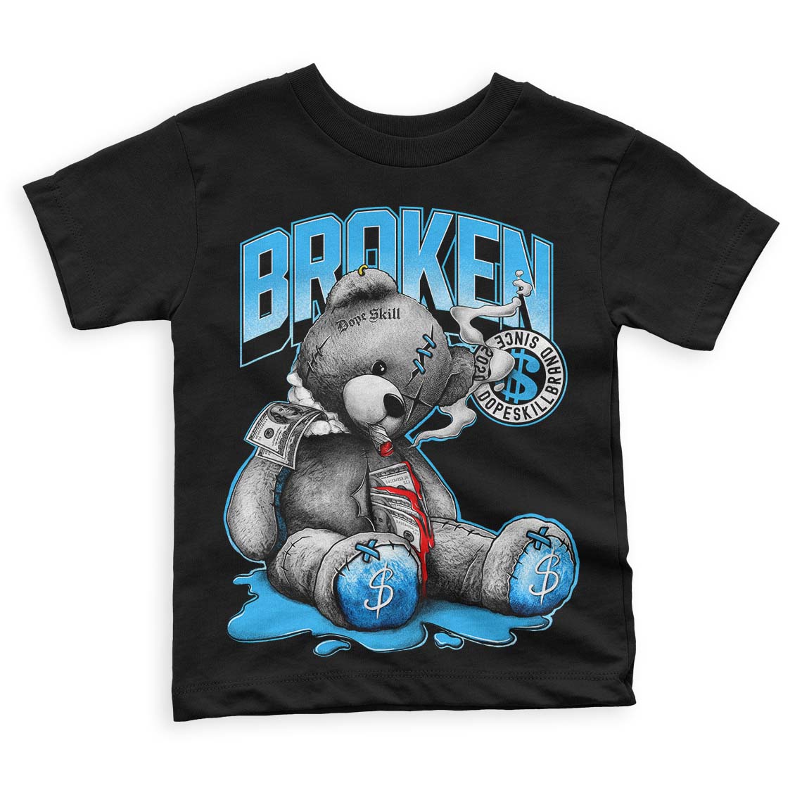 Jordan 1 High Retro OG “University Blue” DopeSkill Toddler Kids T-shirt Sick Bear Graphic Streetwear - Black