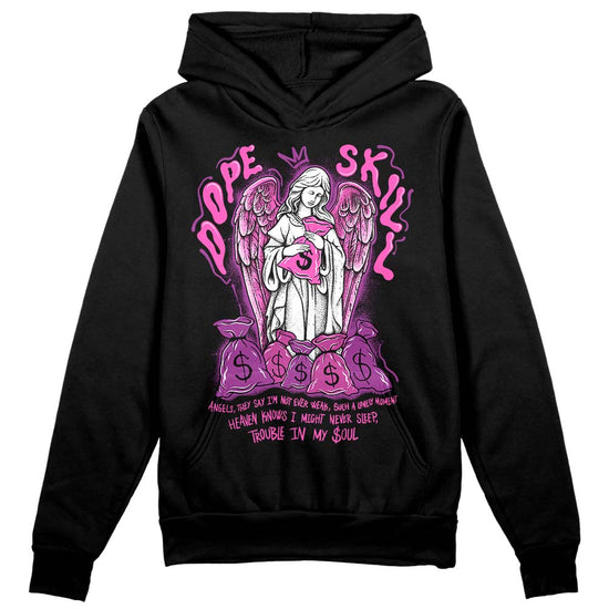 Jordan 4 GS “Hyper Violet” DopeSkill Hoodie Sweatshirt Angels Graphic Streetwear - Black