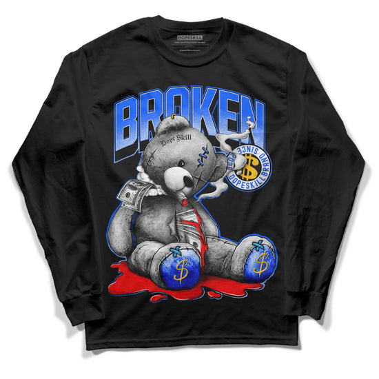 Royal Blue Sneakers DopeSkill Long Sleeve T-Shirt Sick Bear Graphic Streetwear - Black