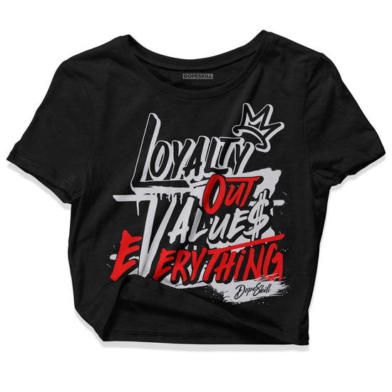 Jordan 2 Retro "Black Cement" DopeSkill Women's Crop Top LOVE Graphic Streetwear - Black