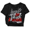 Jordan 2 Retro "Black Cement" DopeSkill Women's Crop Top LOVE Graphic Streetwear - Black