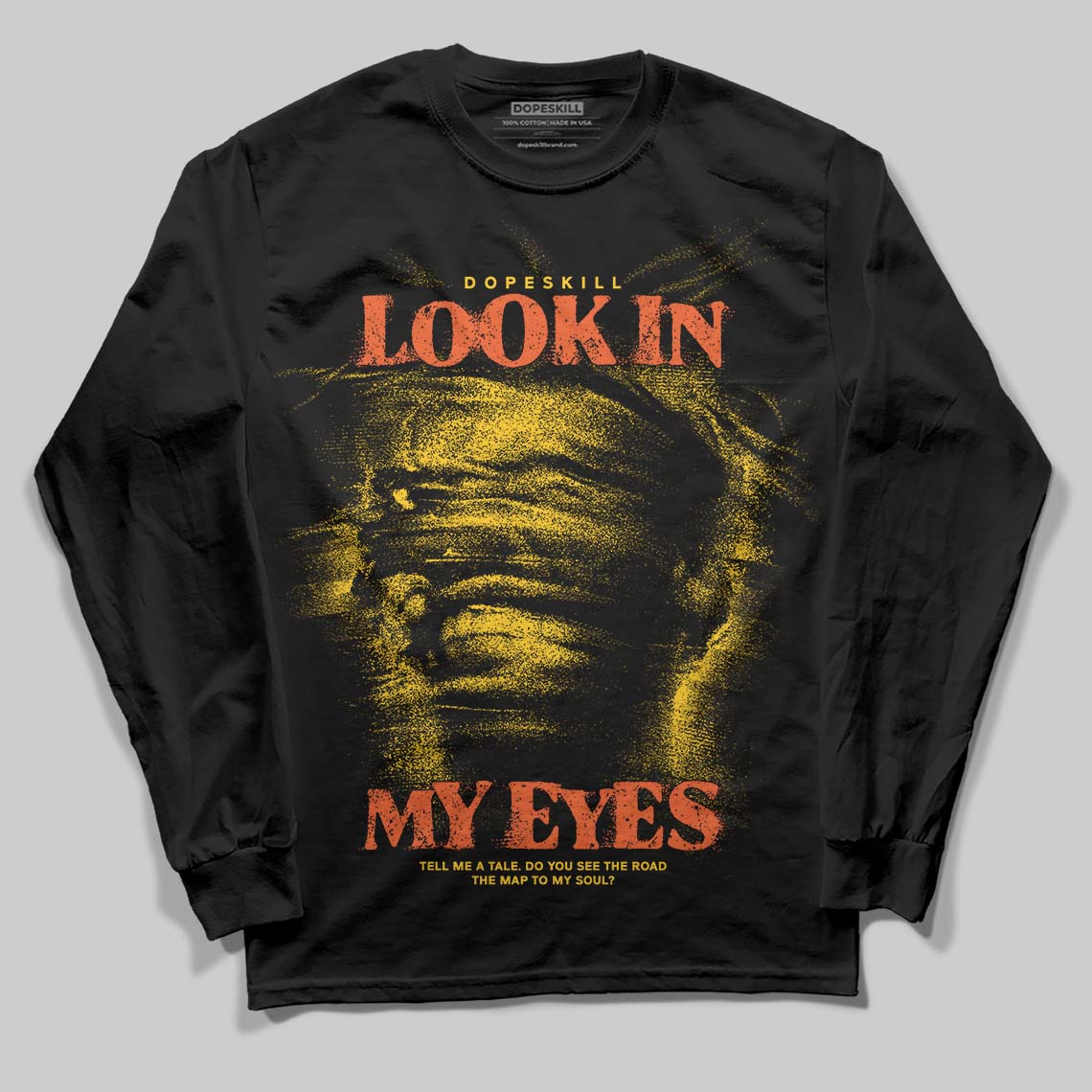 Yellow Sneakers DopeSkill Long Sleeve T-Shirt Look In My Eyes Graphic Streetwear - black