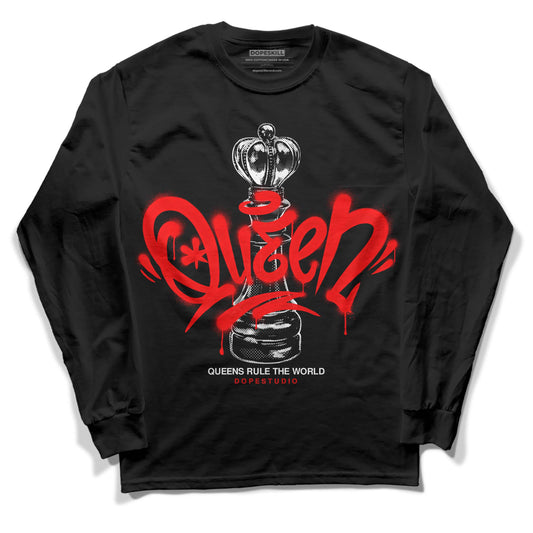 Jordan 1 Retro High OG "Satin Bred" DopeSkill Long Sleeve T-Shirt Queen Chess Graphic Streetwear - Black