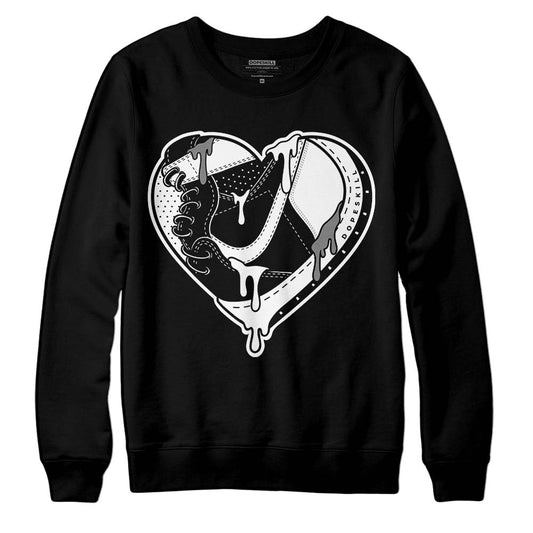 Jordan 1 High OG “Black/White” DopeSkill Sweatshirt Heart Jordan 1 Graphic Streetwear - Black