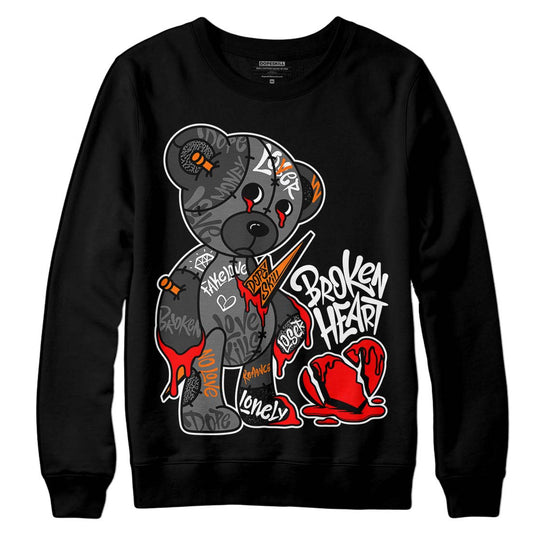 Jordan 3 Retro 'Fear Pack' DopeSkill  Sweatshirt Broken Heart Graphic Streetwear - Black