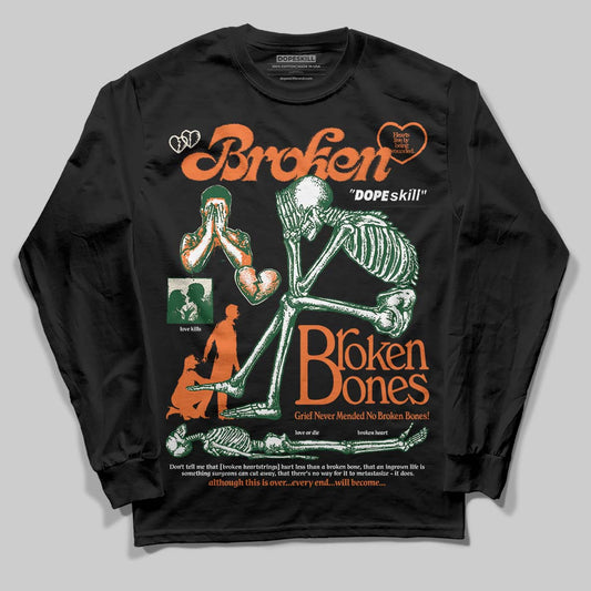 SoleFly x Air Jordan 3 “Fruits Of Our Labor” DopeSkill Long Sleeve T-Shirt Broken Bones Graphic Streetwear - Black