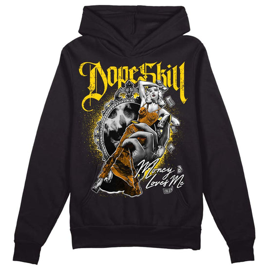 Jordan 6 “Yellow Ochre” DopeSkill Hoodie Sweatshirt Money Loves Me Graphic Streetwear - Black