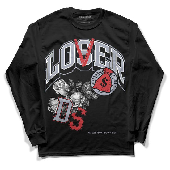 Jordan 4 “Bred Reimagined” DopeSkill Long Sleeve T-Shirt Loser Lover Graphic Streetwear - Black