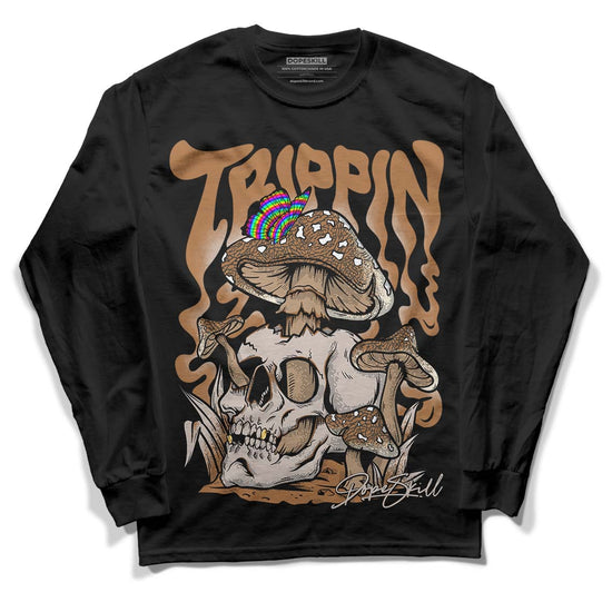 Jordan 3 Retro Palomino DopeSkill Long Sleeve T-Shirt Trippin Graphic Streetwear - Black