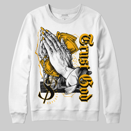 Dunk Low Championship Goldenrod (2021) DopeSkill Sweatshirt Trust God Graphic Streetwear - White 