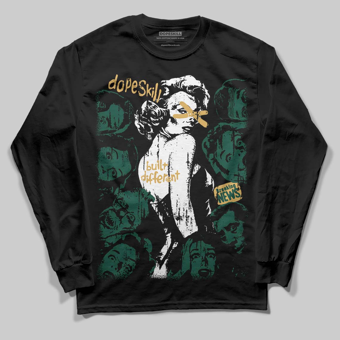 Jordan 1 High OG “Fir” (Pro Green) DopeSkill Long Sleeve T-Shirt Built Different Graphic Streetwear - Black