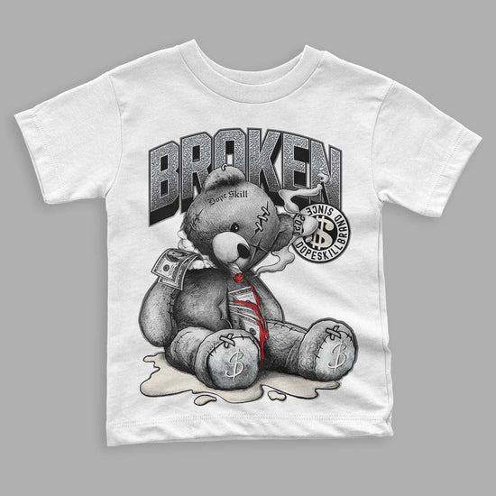 Jordan 1 Retro Low OG Black Cement DopeSkill Toddler Kids T-shirt Sick Bear Graphic Streetwear - White