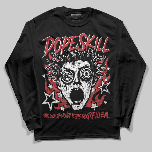 Red Sneakers DopeSkill Long Sleeve T-Shirt Root of Evil Graphic Streetwear - Black