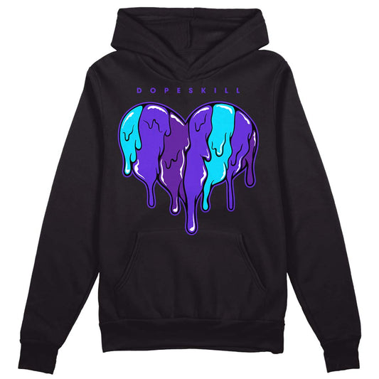 Jordan 6 "Aqua" DopeSkill Hoodie Sweatshirt Slime Drip Heart Graphic Streetwear - Black