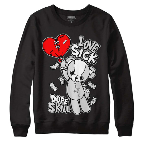 Dunk Low ‘Pure Platinum’ DopeSkill Sweatshirt Love Sick Graphic Streetwear - Black