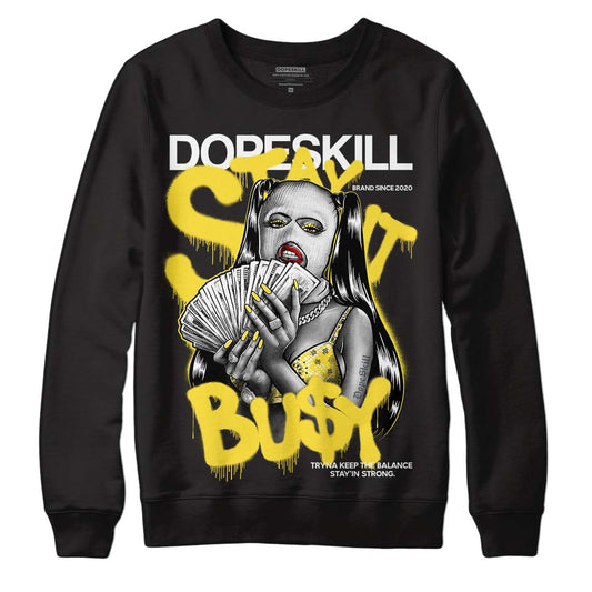 Jordan 11 Low 'Yellow Snakeskin' DopeSkill Sweatshirt Stay It Busy Graphic Streetwear - Black